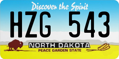 ND license plate HZG543