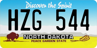 ND license plate HZG544