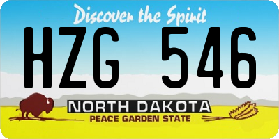 ND license plate HZG546