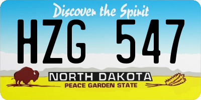 ND license plate HZG547