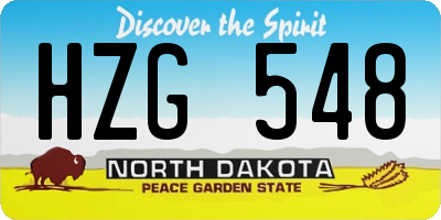 ND license plate HZG548