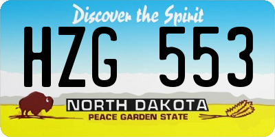 ND license plate HZG553
