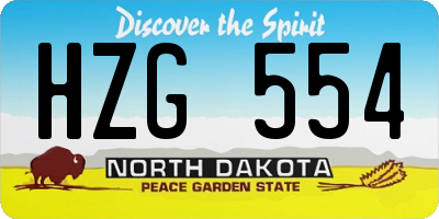 ND license plate HZG554