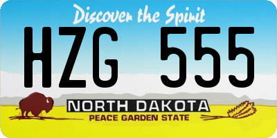 ND license plate HZG555