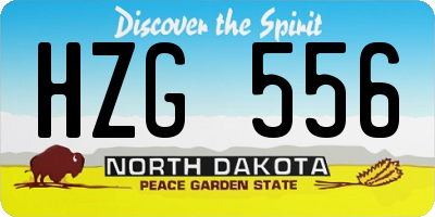 ND license plate HZG556