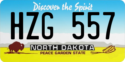 ND license plate HZG557