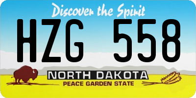 ND license plate HZG558