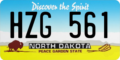 ND license plate HZG561