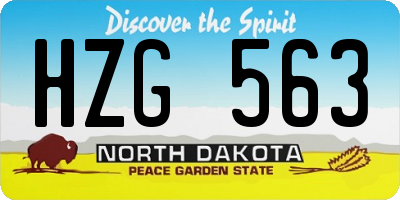 ND license plate HZG563