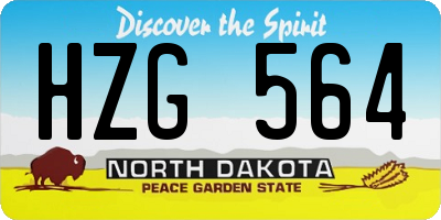 ND license plate HZG564