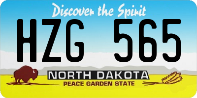 ND license plate HZG565