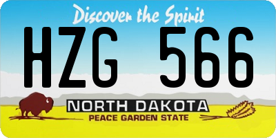 ND license plate HZG566