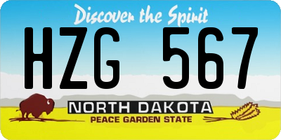 ND license plate HZG567