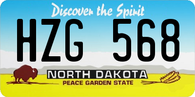 ND license plate HZG568