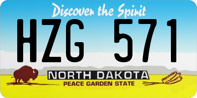 ND license plate HZG571