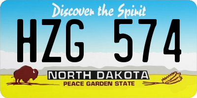 ND license plate HZG574