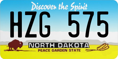 ND license plate HZG575