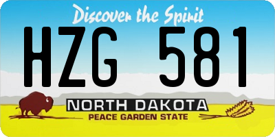 ND license plate HZG581
