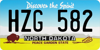 ND license plate HZG582