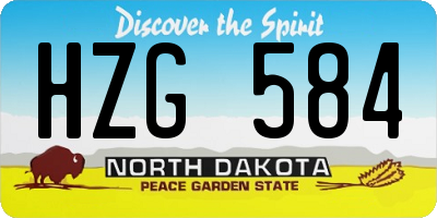 ND license plate HZG584