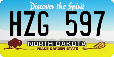 ND license plate HZG597