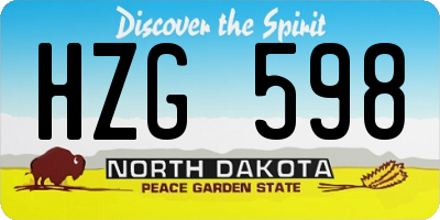ND license plate HZG598