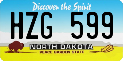 ND license plate HZG599