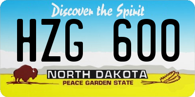 ND license plate HZG600