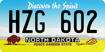ND license plate HZG602
