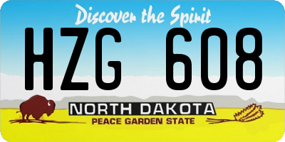 ND license plate HZG608