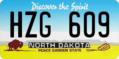 ND license plate HZG609