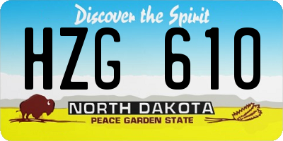 ND license plate HZG610