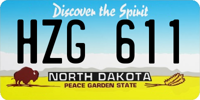 ND license plate HZG611