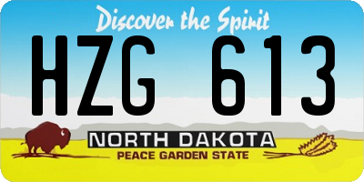 ND license plate HZG613