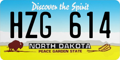 ND license plate HZG614
