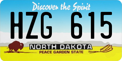 ND license plate HZG615