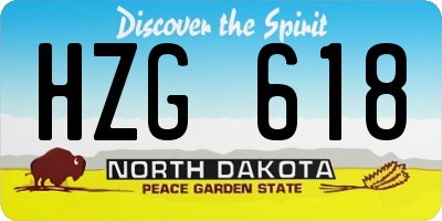 ND license plate HZG618