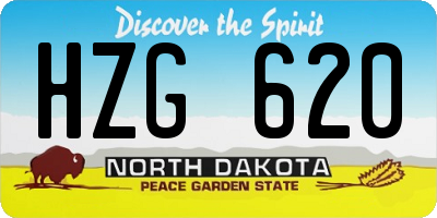 ND license plate HZG620
