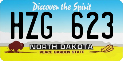 ND license plate HZG623