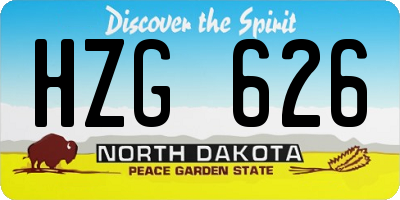 ND license plate HZG626