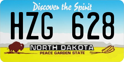 ND license plate HZG628