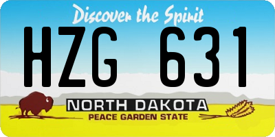 ND license plate HZG631