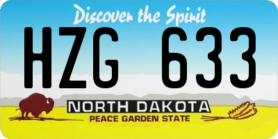 ND license plate HZG633