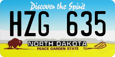 ND license plate HZG635