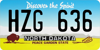 ND license plate HZG636