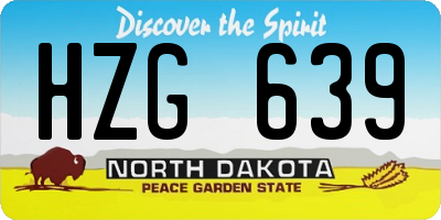 ND license plate HZG639