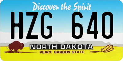 ND license plate HZG640