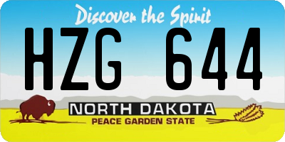 ND license plate HZG644