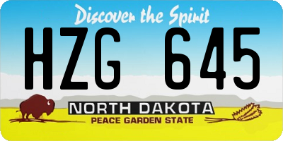 ND license plate HZG645