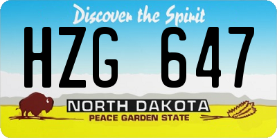 ND license plate HZG647